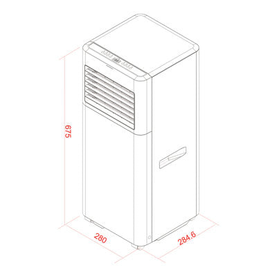 Climatiseur Mobile 5000 BTU, 580W 290 M³/h