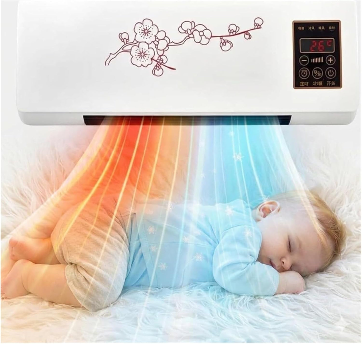 2026, Refroidissement De Chauffage Portable, Machine Murale Silencieuse Avec Télécommande, Conception Compacte Pour Bureau De Chambre à Coucher, énergie Efficace Brown