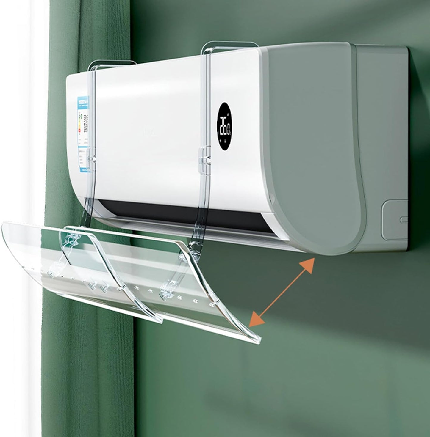 Déflecteur Climatisation Réglable Deflecteur Climatiseur Coupe-Vent, Écran Pour Unité De Climatisation,Guide D'Air Escamotable Transparent Soufflage Anti-Direct, Pour Maison/Bureau Âgés, Néonats