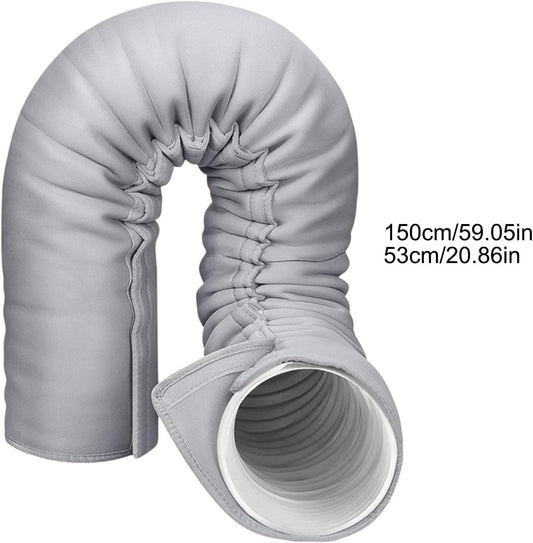 Générique Manchon Isolation Tuyau Climatisation, 150x53cm, Thermo-isolant | Insonorisant Housse Protection Tuyau Évacuati/on Climatiseur Portable, De Diamètre 3 Boucle Réglables, Pour Usage Maison Et