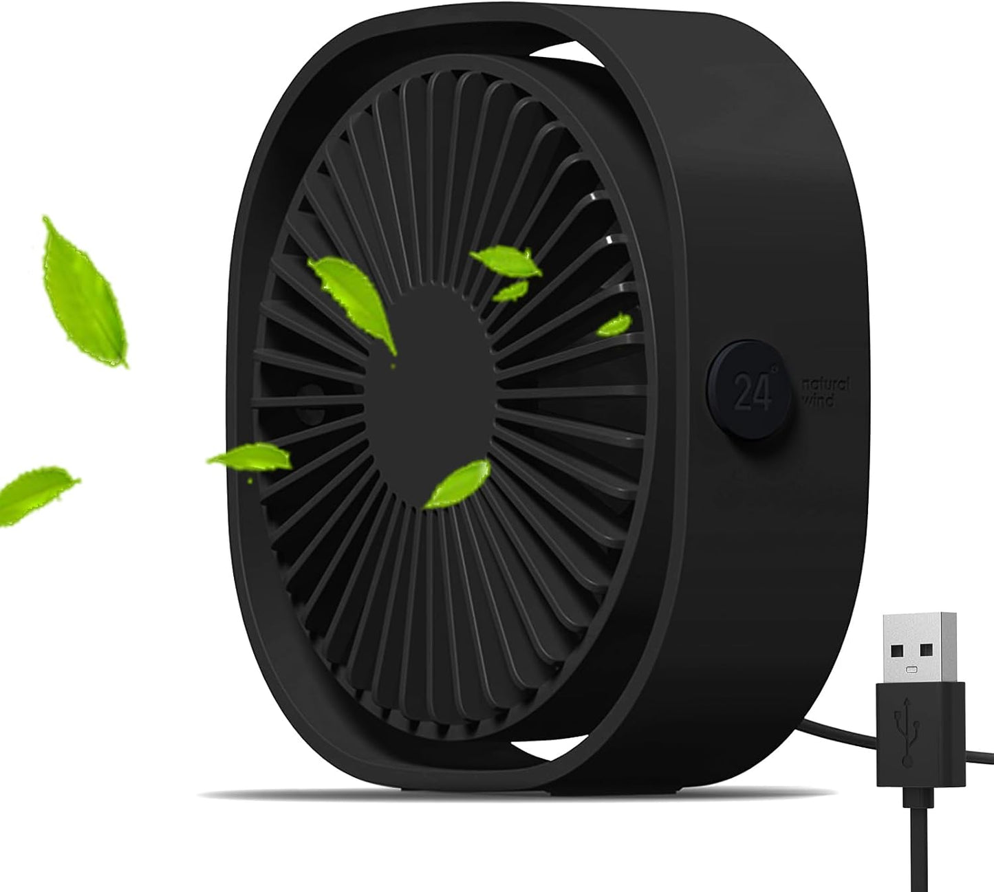 Simpeak Mini Ventilateur De Bureau USB Silencieux Et Portable Alimenté Par USB Uniquement (pas De Batterie), 3 Réglages De Vitesse, Pivotant à 360° Pour La Maison Et Les Voyages