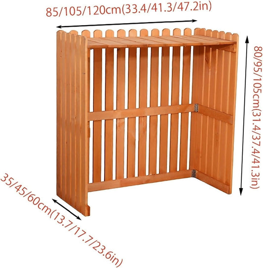 Housse Climatiseur Extérieur Couverture,Climatiseur Clôture écran Extérieur En Bois Climatiseur Support, Bois Massif Climatiseur Support De Fleur Blanc, Grille Anti-corrosion En Bois Climatiseur