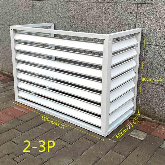 Housse De Protection Pour Climatiseur Extérieur – Couvercle De Pompe à Chaleur En Aluminium Résistant Aux Intempéries – Barrière Décorative D'intimité – Boîte De Protection Anti-bruit Pour