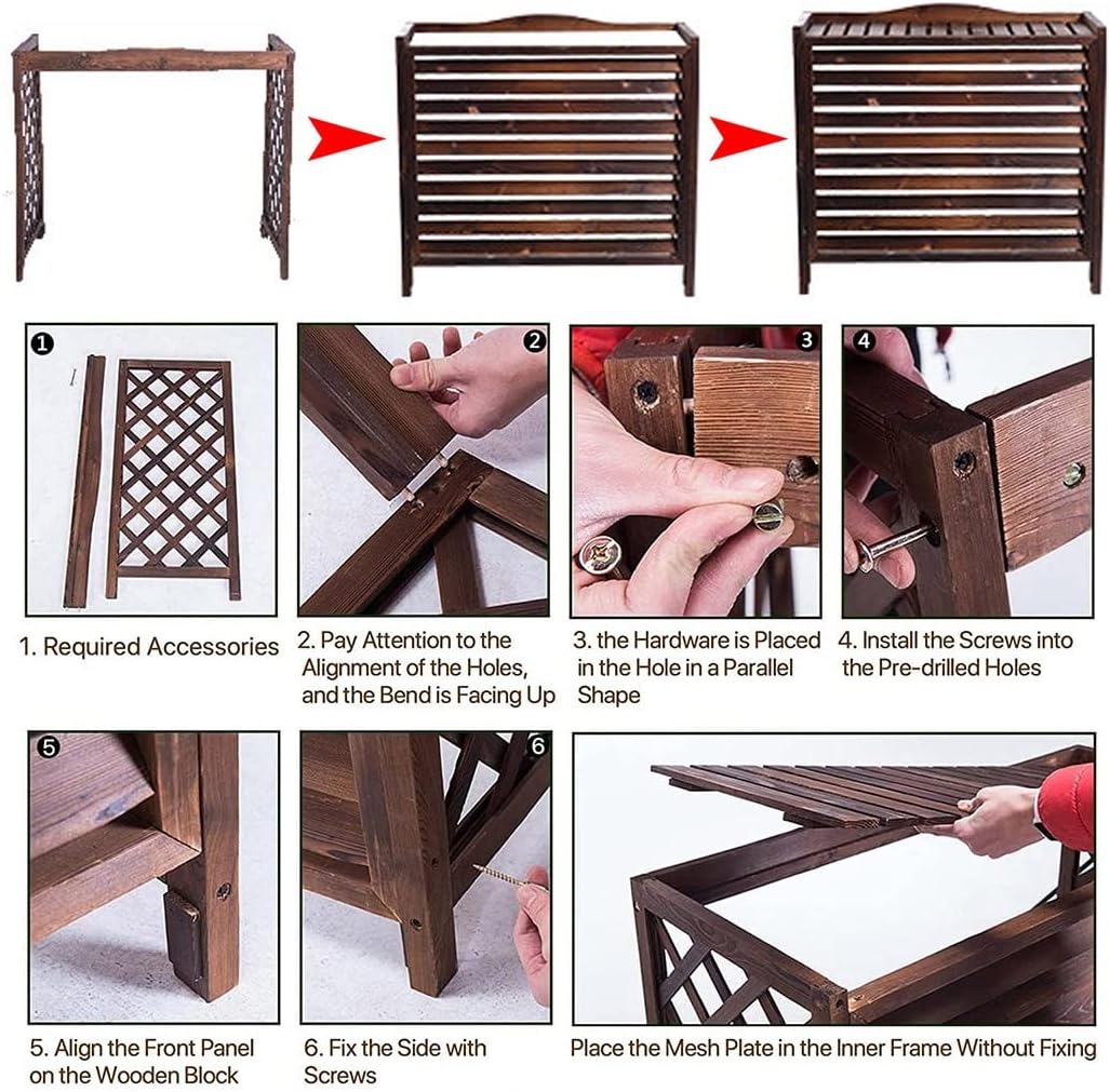Stores Extérieurs En Coquillage Pour Jardinière, Protection De Climatisation Extérieure, Clôture De Confidentialité, Support De Climatiseur Résistant Aux Intempéries, Pour Se Cacher à L'extérieur