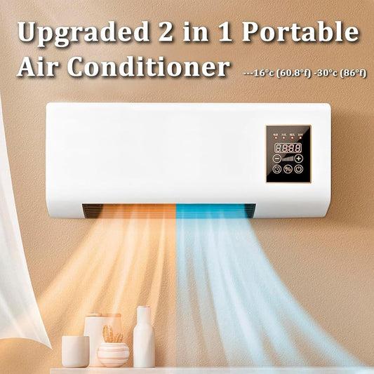 GENERIC Climatiseur Portable Sans Conduit – Support Mural 3 En 1 Avec Ventilateur Sans Pales Et Télécommande, Refroidissement Ultra Silencieux, Facile à Installer Pour La Maison Et La Chambre à Coucher