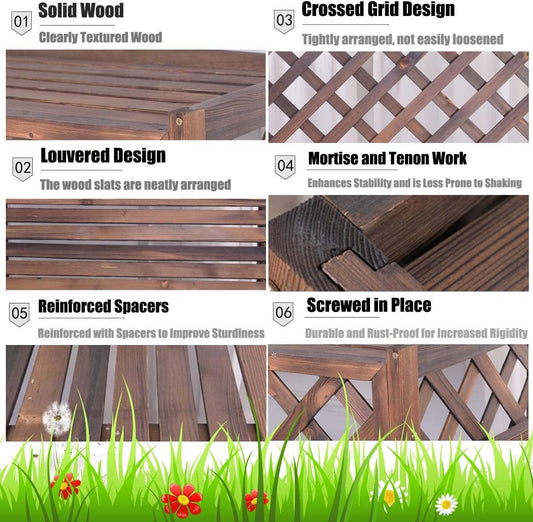 Clôture De Climatisation, Protection Pour Unité Extérieure, Support Pour Plantes Marron, Support à Fleurs En Bois Pour Climatiseur, Volets De Confidentialité