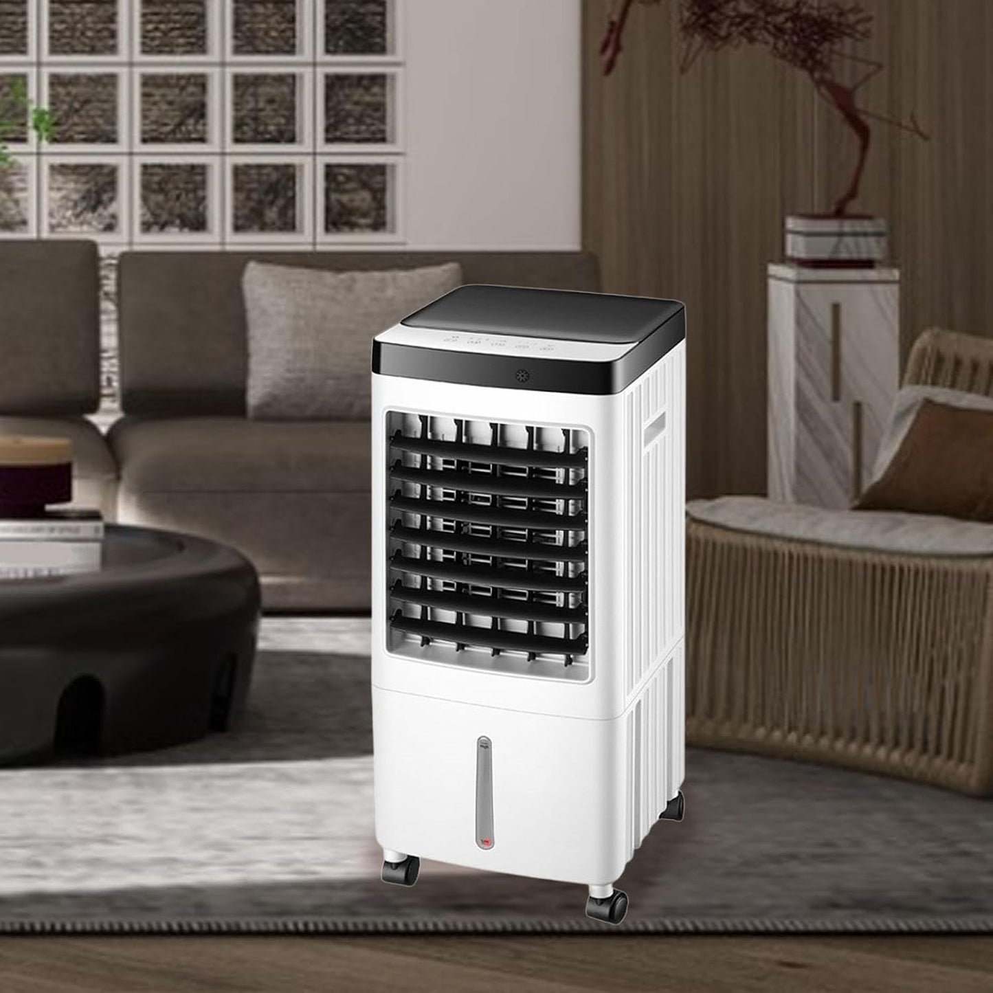 GENERIC Ventilateur De Refroidisseur D'air évaporatif Portable Avec Packs De Glace, Humidificateur Silencieux à 3 Vitesses, Minuterie De Contrôle à Distance, Dispositif De Refroidissement Compact Pour La Cham