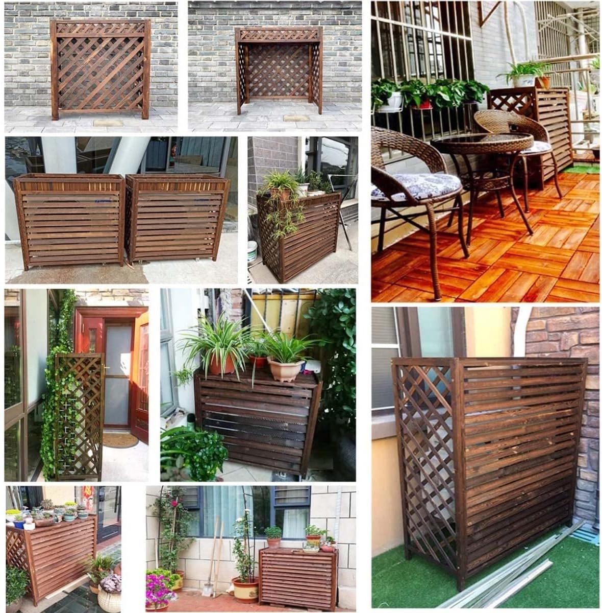 GENERIC Housse De Protection Pour Climatisation Extérieure - Brise-vue Pour Clôture - Support De Fleurs Caché - Séparateur D'espace - Filet De Protection Contre La Chaleur Pour Climatiseur De Fenêtre Et