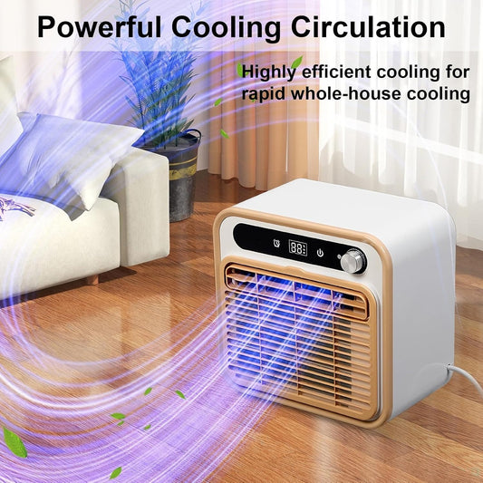 Split AC Unit, Climatiseur Silencieux 500W Avec Télécommande WiFi, 13kg Ventilateur De Refroidissement Portable Pour Tente RV Camper, 12H Timer Énergie Efficace Sans Tuyau Conception Légère Utilisatio