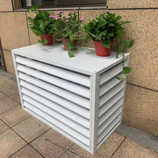 Couvercle De Climatiseur Extérieur En Aluminium Et Boîtier De Pompe à Chaleur, écran De Clôture De Protection Pour Condensateurs, Couvercle Autonome Pour Ordures Et Climatisation, Design Résistant Aux