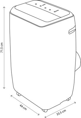  Climatiseur Mobile "Kuban" Blanc, 12000 BTU - H. 71,5 X L. 44 X P. 33,5 Cm