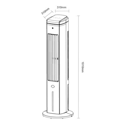  Rafraîchisseur D'air 45 W Avec 6 Vitesses Et Réservoir 5 L Oscillation 60°