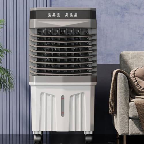 GENERIC Refroidisseur évaporatif 1800CFM Avec Minuterie 12H, Ventilateur à Distance Et Oscillant.Circulateur D'air Portable Pour Chambre à Coucher, Bureau.Fonctionnement Silencieux, Mouvement Facile Avec Les