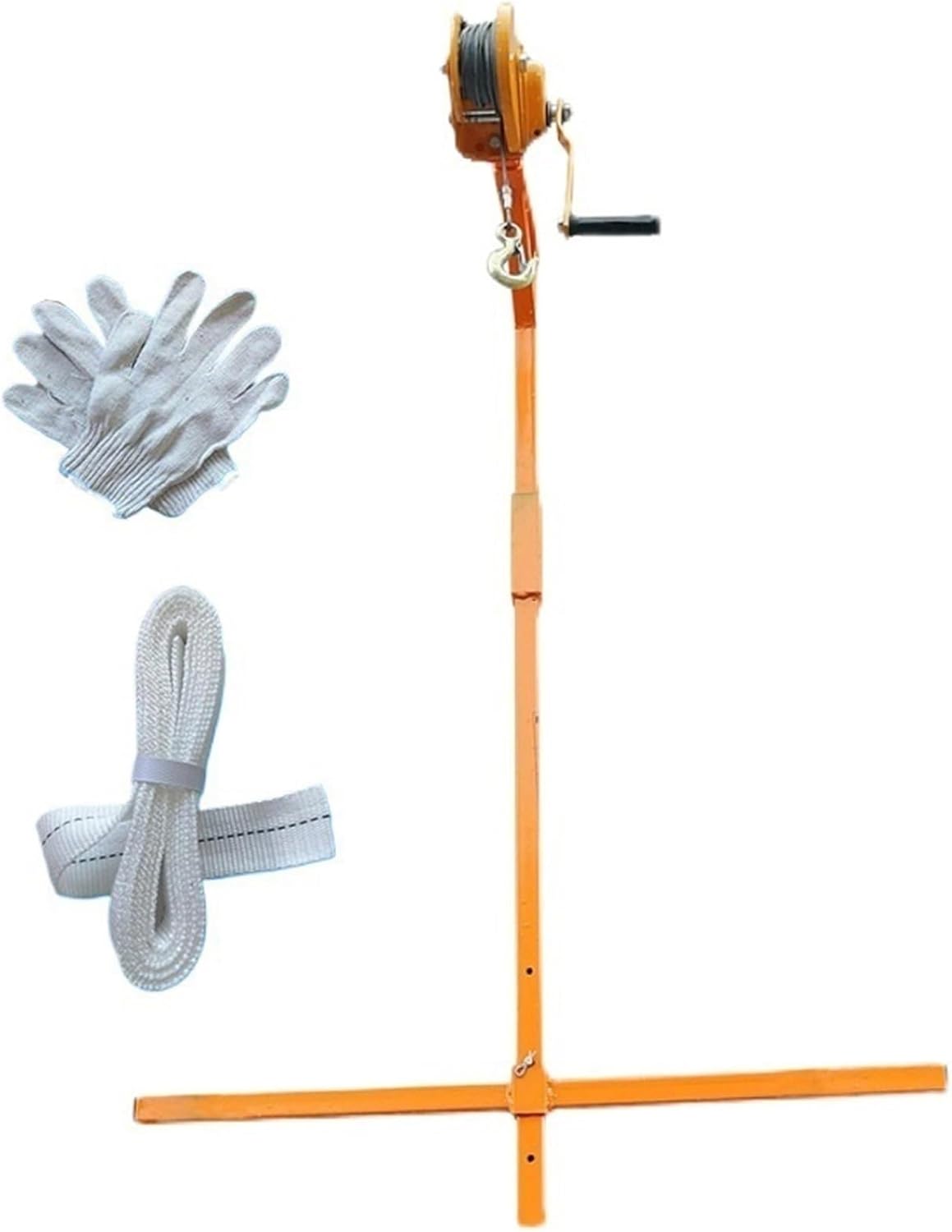  Outil De Levage Robuste Pour Climatiseur + Treuil Manuel Et Support, Capacité De 300 Kg, Treuil Autobloquant De 25 M Pour Une Installation Facile Du Climatiseur Et Une Ma
