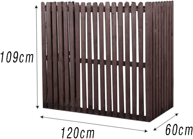 GENERIC Housse En Bois Pour Climatiseur - 120 X 60 X 109 Cm - Marron - Brise-vue - Protection Contre Les Intempéries - Pour Climatisation Extérieure