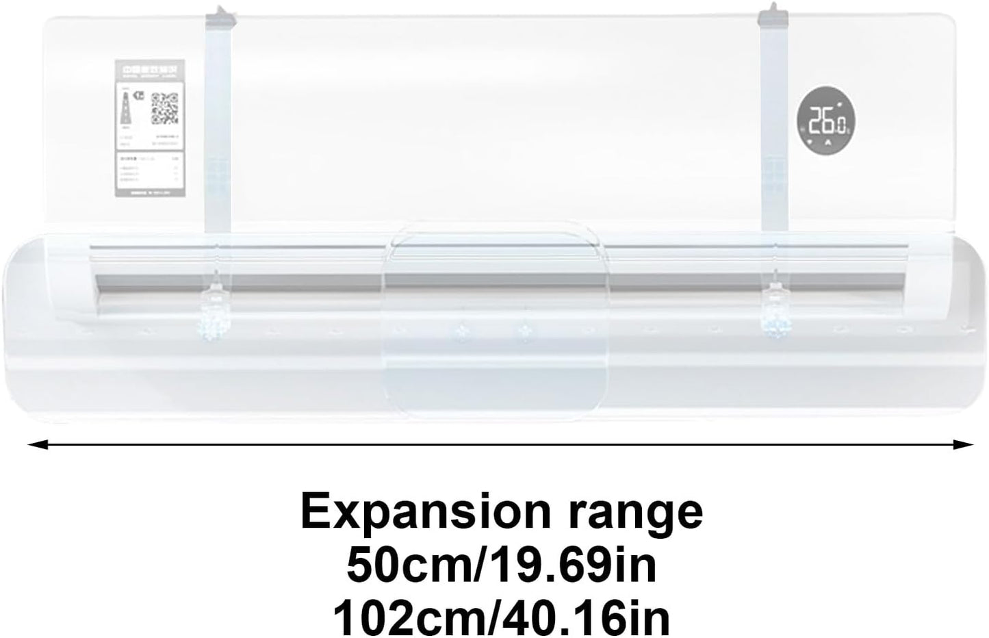  Déflecteur Climatisation Réglable Deflecteur Climatiseur Coupe-Vent, Écran Pour Unité De Climatisation,Guide D'Air Escamotable Transparent Soufflage Anti-Direct, Pour Maison/Bureau Âgés, Néonats
