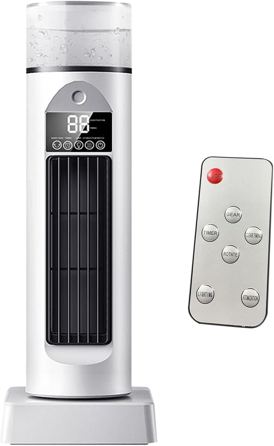 GENERIC Ventilateur D'air Froid, Ventilateur D'air Frais | Refroidisseur Oscillant Silencieux Sans Pales Avec Télécommande Et Réservoir D'eau, Humidificateur à 6 Vitesses Pour Chambre à Coucher, Bureau