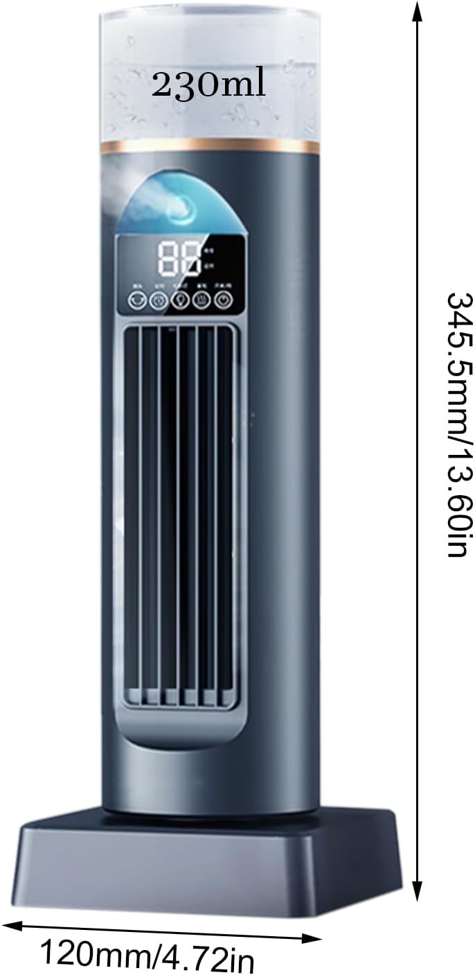 GENERIC Ventilateur D'air Froid | Ventilateur D'air Frais Pour Chambre à Coucher, Refroidisseur Oscillant Sans Pales à 6 Vitesses Avec Télécommande Et Réservoir D'eau, Humidificateur Pour Maison, Bureau