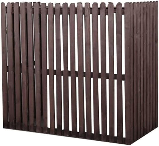 GENERIC Housse En Bois Pour Climatiseur - 120 X 60 X 109 Cm - Marron - Brise-vue - Protection Contre Les Intempéries - Pour Climatisation Extérieure