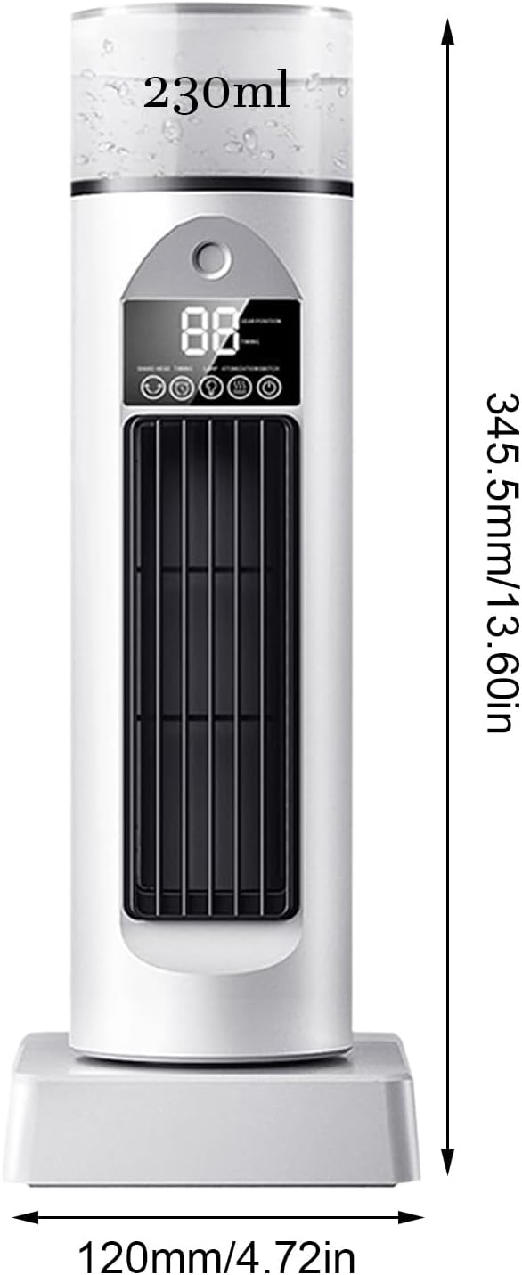 GENERIC Ventilateur D'air Froid, Ventilateur D'air Frais | Refroidisseur Oscillant Silencieux Sans Pales Avec Télécommande Et Réservoir D'eau, Humidificateur à 6 Vitesses Pour Chambre à Coucher, Bureau