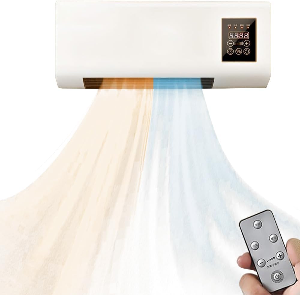  Mini Climatiseur Portable Avec Télécommande - Unité De Refroidissement/Chaleur Mural Pour Le Bureau De Salon De La Chambre à Coucher