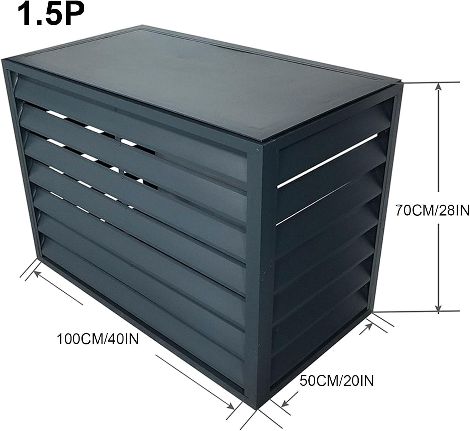 GENERIC Housse De Protection En Aluminium Pour Climatiseur – Protection Extérieure Pour Pompe à Chaleur Résistante Aux Intempéries – Clôture Décorative Pour Une Utilisation En Extérieur