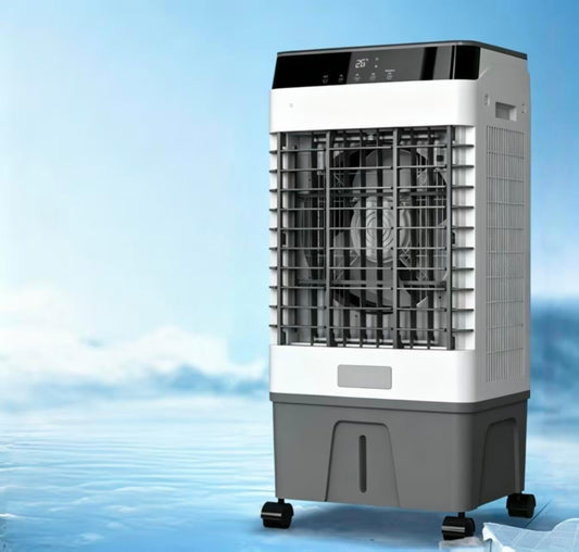 GENERIC Refroidisseur D'air évaporatif 40L, Refroidisseur De Marécage Portable à 3 Vitesses Avec Ventilateur De Plancher Extérieur Intérieur Oscillant à Distance à 120 °, Refroidissement Silencieux Pour Le Bu