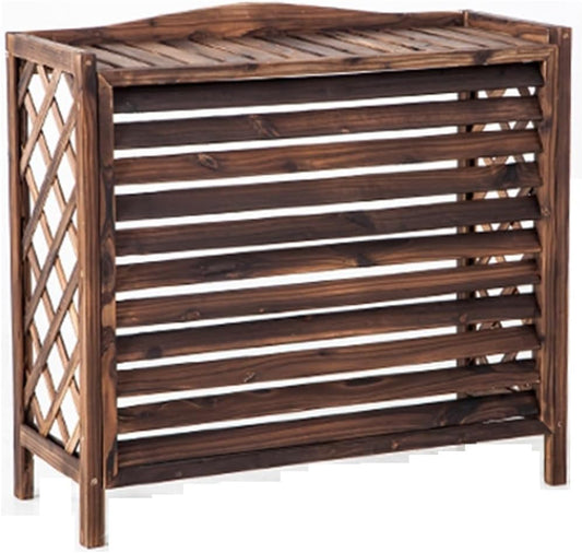  Garde-Corps De Climatiseur De Type Fenêtre, Couvercle De Climatiseur En Bois Massif, Coque De Poubelle, Support De Fleurs, Séparateur D'espace, Climatiseur Et He