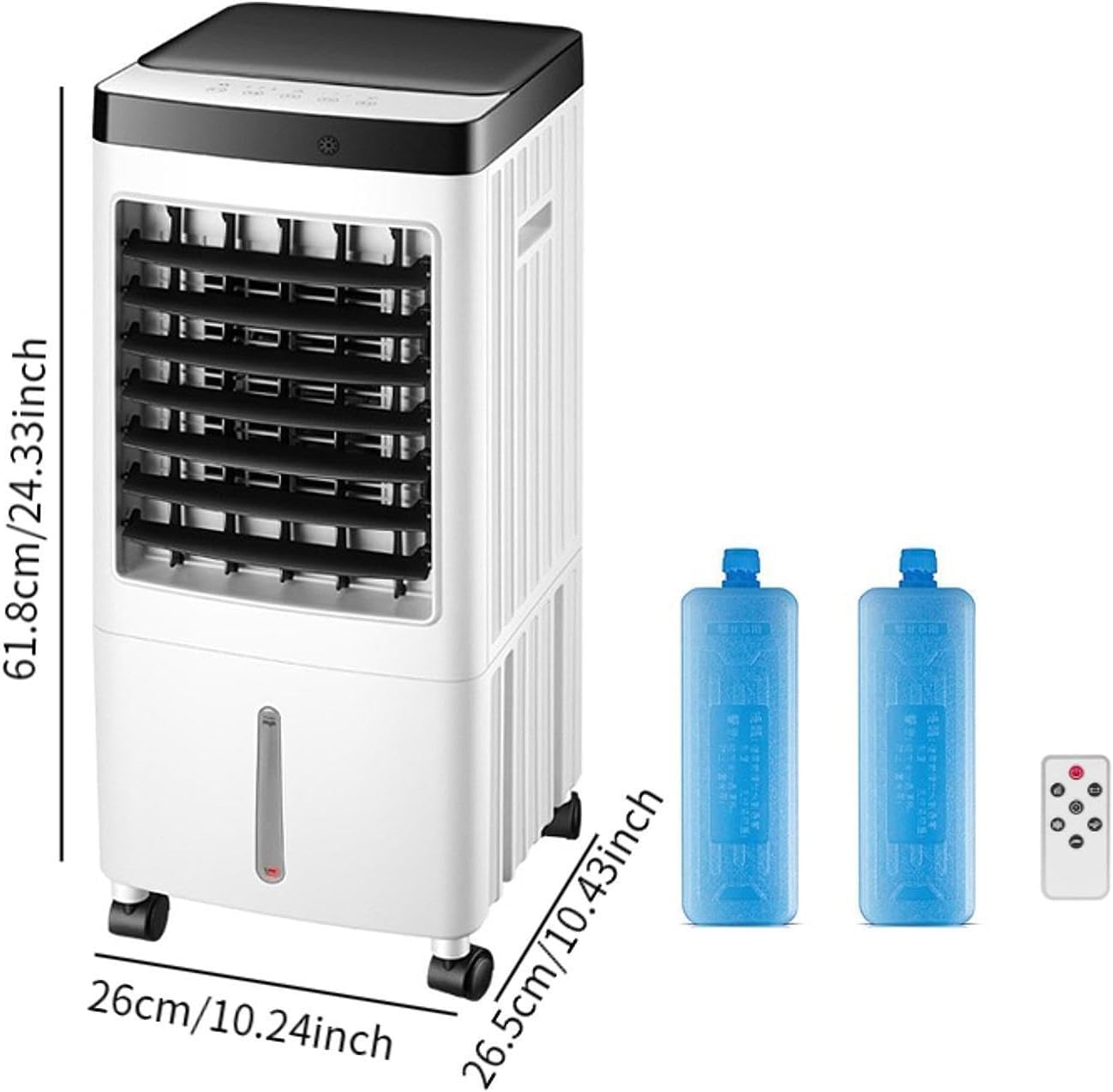 GENERIC Ventilateur De Refroidisseur D'air évaporatif Portable Avec Packs De Glace, Humidificateur Silencieux à 3 Vitesses, Minuterie De Contrôle à Distance, Dispositif De Refroidissement Compact Pour La Cham