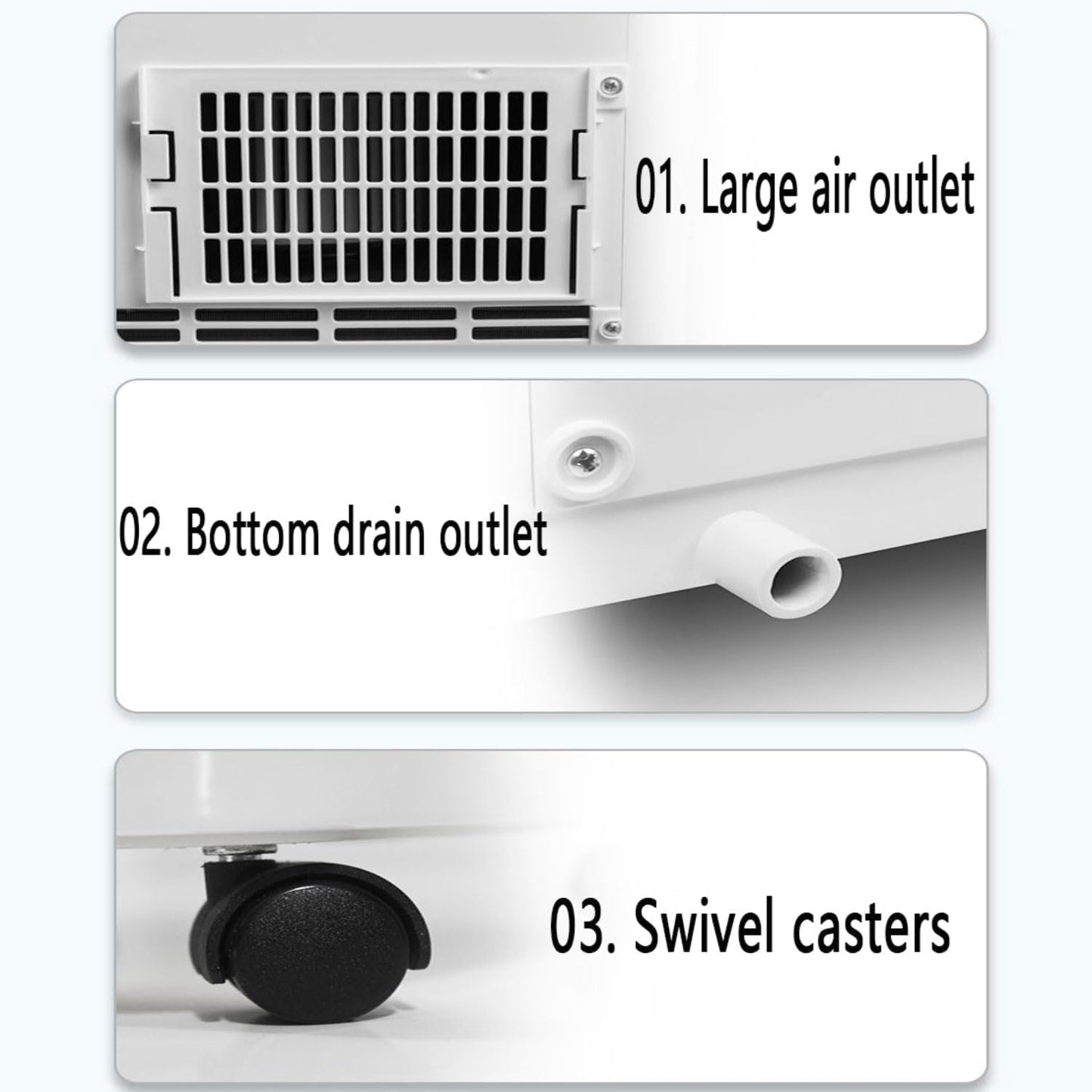  Climatiseur Portable, Unité De Climatisation Intelligente Avec Télécommande, Refroidissement Rapide Et Déshumidificateur, Mode Veille Silencieux, Kit De Fenêtre Inclus, 2 Vitesses, Oscillant à 120 ° P