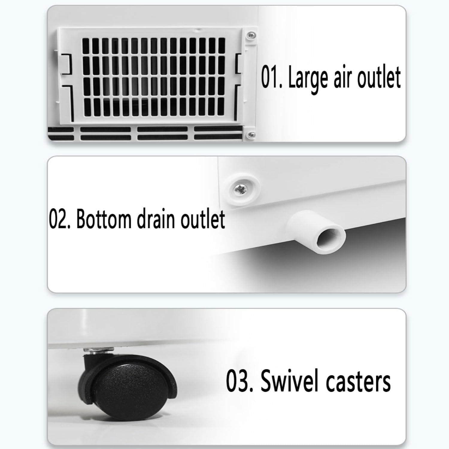  Climatiseur Portable, Unité De Climatisation Intelligente Avec Télécommande, Refroidissement Rapide Et Déshumidificateur, Mode Veille Silencieux, Kit De Fenêtre Inclus, 2 Vitesses, Oscillant à 120 ° P