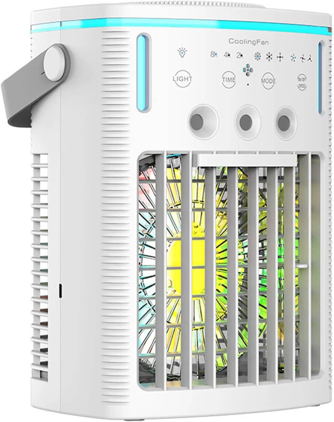 GENERIC Climatisation Portable Avec Réservoir D'eau De 900ml, Refroidisseur D'air 3 En 1 Avec Pivot 70°, Minuterie, Ventilateur De Table Silencieux Pour Le Bureau, La Chambre Et Les Voyages