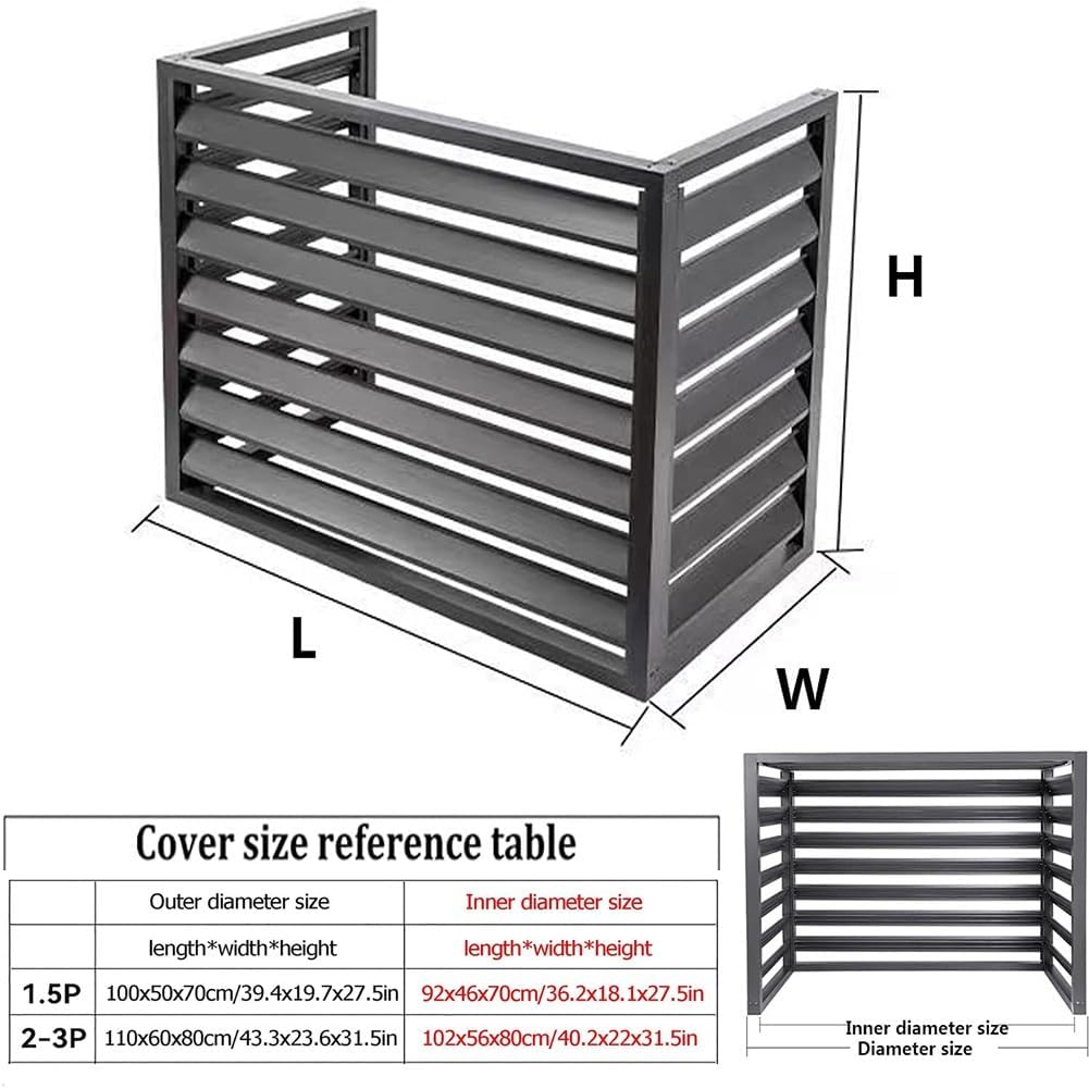 GENERIC Housse En Aluminium Pour Climatiseur – Protection Extérieure Pour Unité De Climatisation, écran Décoratif, Marron (109,2 X 61 X 78,7 Cm), Résistante Aux Intempéries, Clôture élégante Pour Unité De