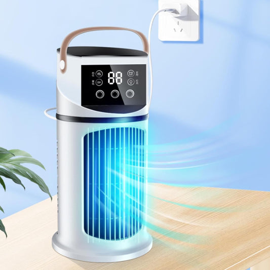  Climatiseur De Bureau – 6,1 X 6,1 X 10,63 Pouces, Unité Portable En ABS, Machine De Brumisation Purifiante Réglable À Neuf Vitesses, Ventilateur De Refroidissement Personnel, Refroidisseur D'air Par É
