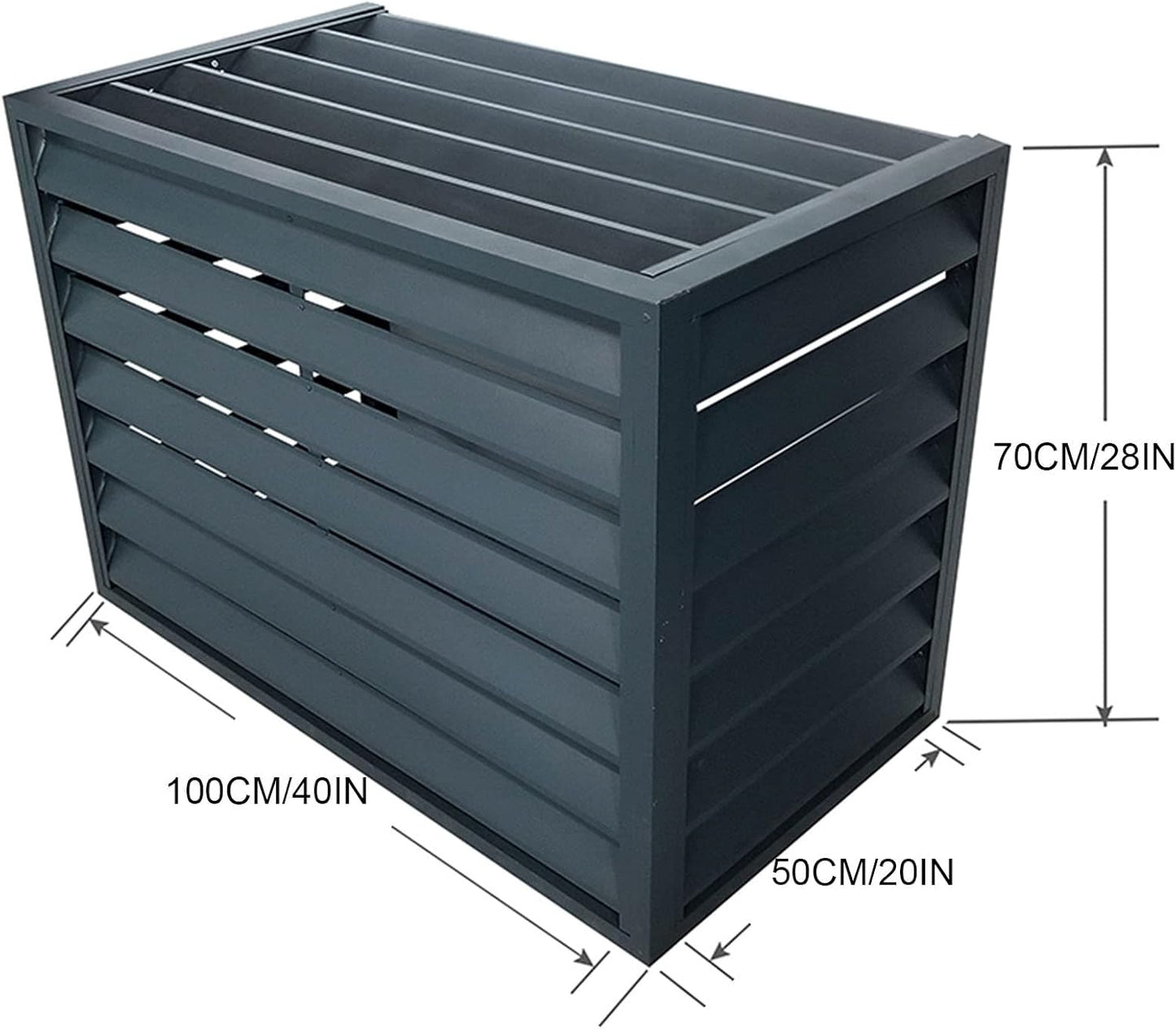 GENERIC Housse De Protection En Aluminium Pour Climatiseur – Protection Pour Pompe à Chaleur Extérieure – Gris Louve – Résistant Aux Intempéries – Clôture élégante Pour Unités D'intérieur/extérieur