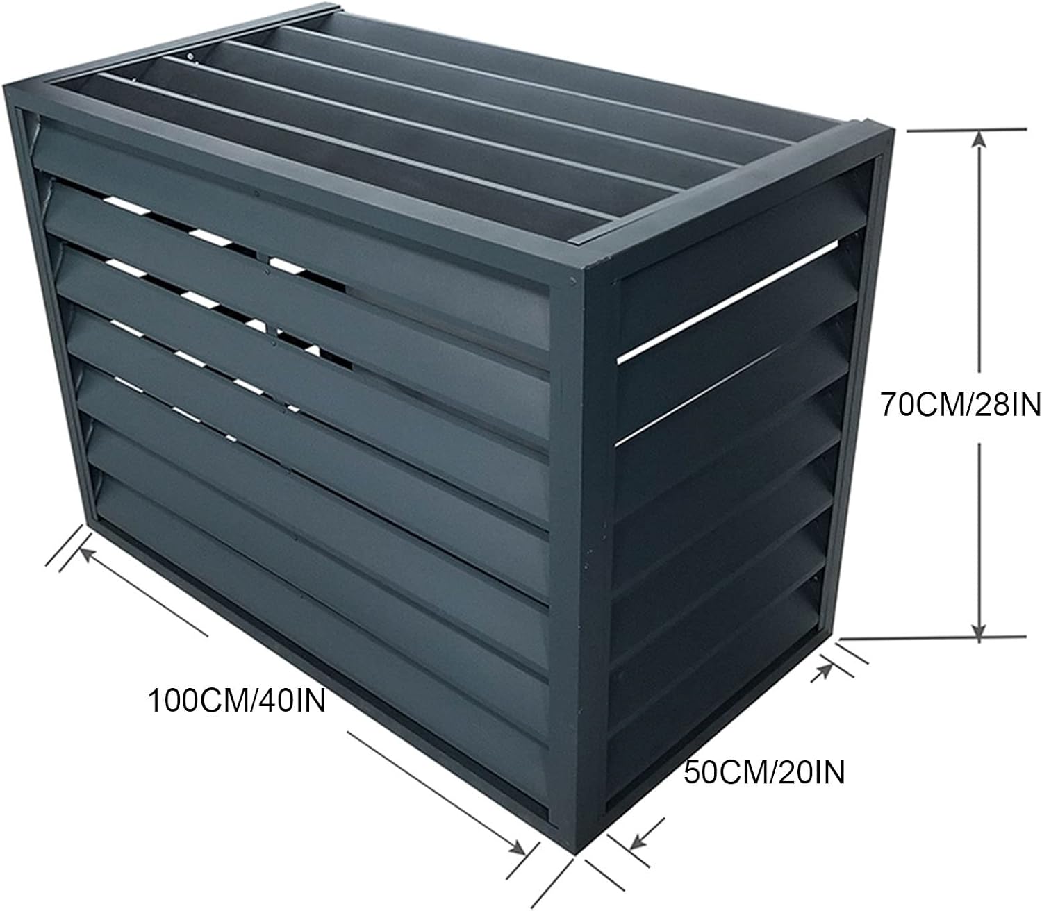 GENERIC Housse De Protection En Aluminium Pour Climatiseur – Protection Pour Pompe à Chaleur Extérieure – Gris Louve – Résistant Aux Intempéries – Clôture élégante Pour Unités D'intérieur/extérieur