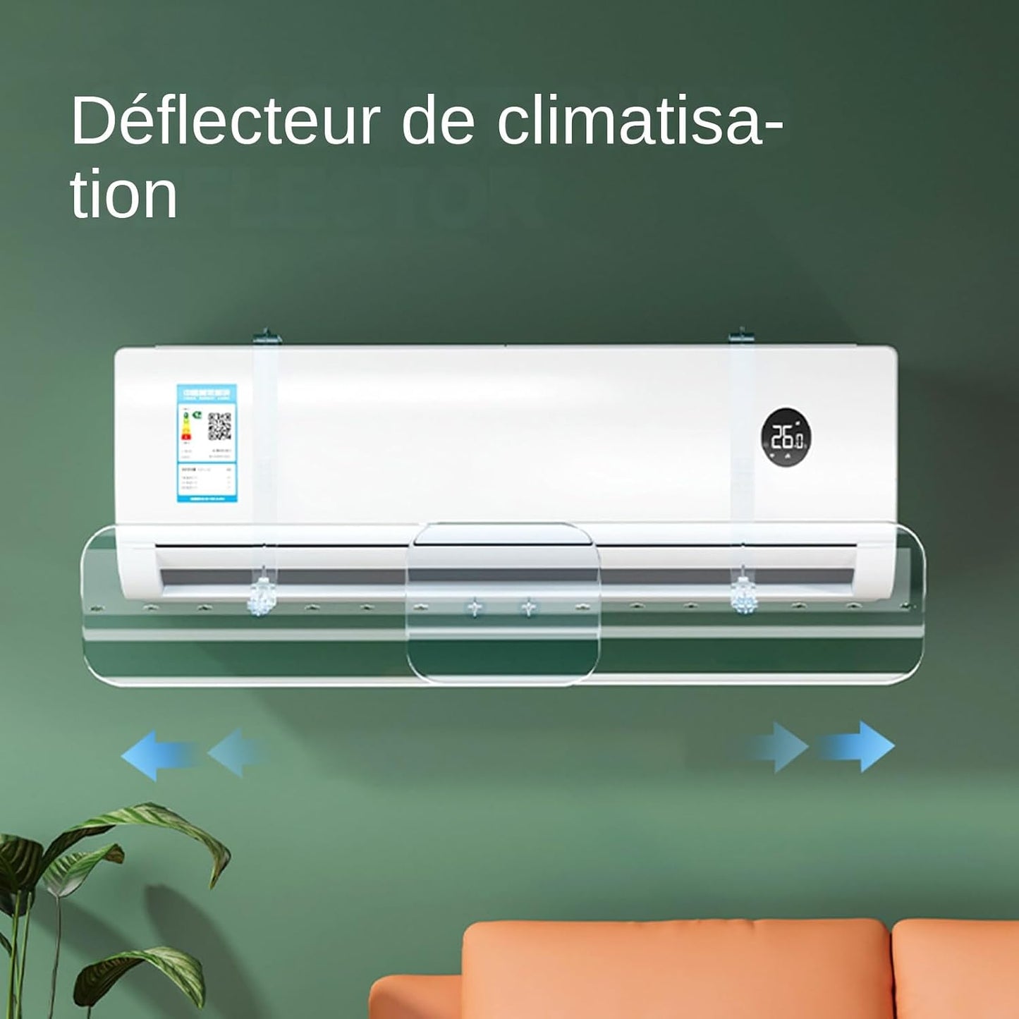  Déflecteur Climatisation Réglable Deflecteur Climatiseur Coupe-Vent, Écran Pour Unité De Climatisation,Guide D'Air Escamotable Transparent Soufflage Anti-Direct, Pour Maison/Bureau Âgés, Néonats