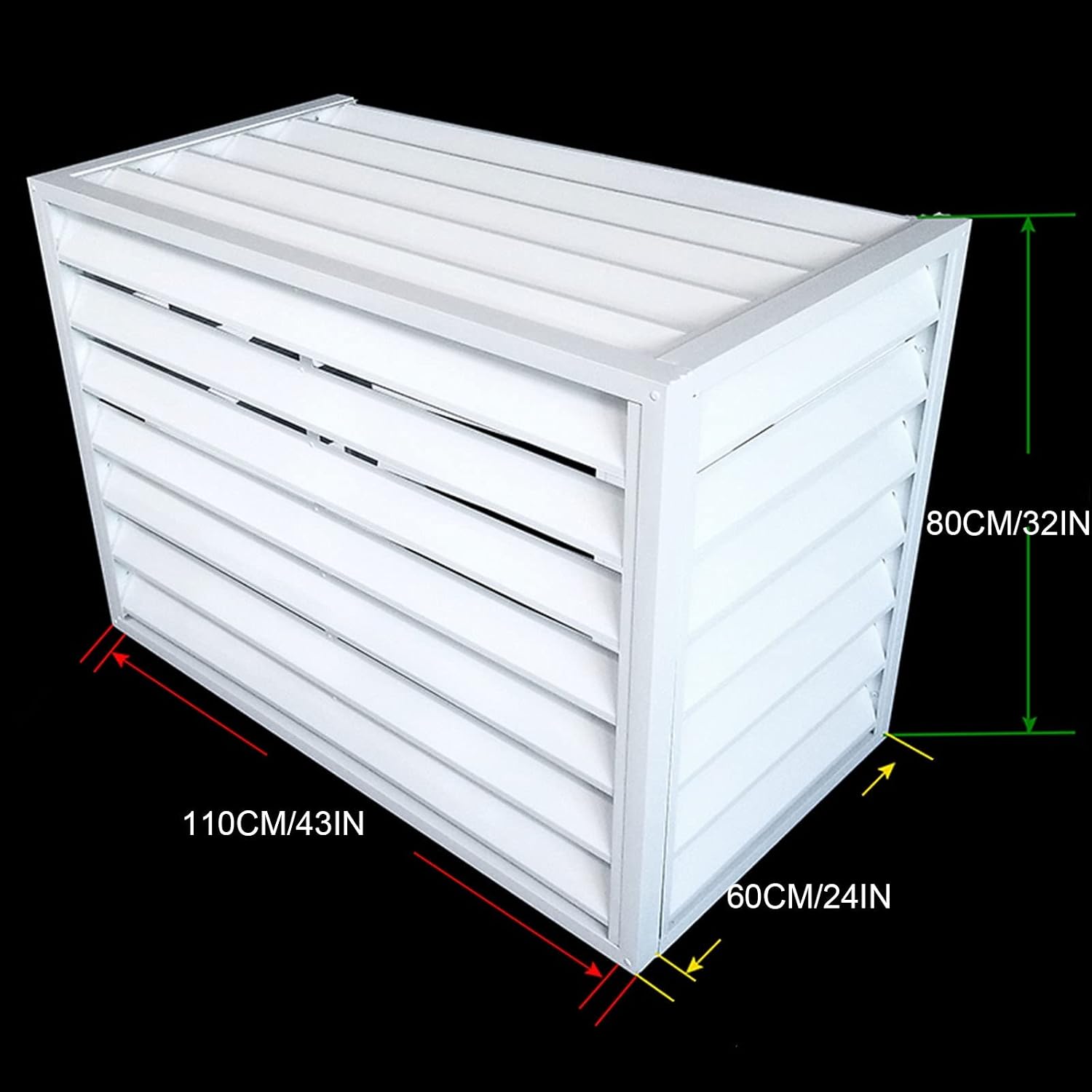 GENERIC Housse En Aluminium Pour Climatiseur - Protection Durable Pour Pompe à Chaleur - Clôture Décorative Pour Dissimuler Les Unités De Climatisation - Utilisation Intérieure Et Extérieure - Protection