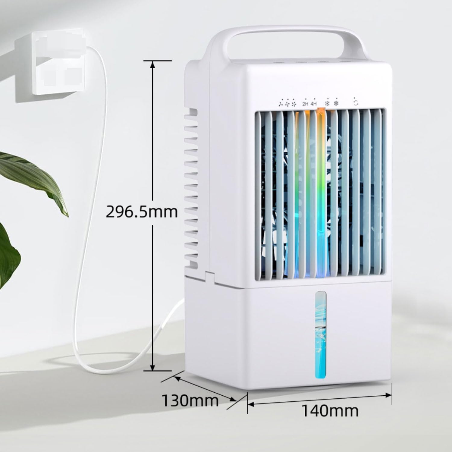 GENERIC Climatisation Portable Avec Réservoir D'eau De 900ml, Refroidisseur D'air 3 En 1 Avec Pivot 70°, Minuterie, Ventilateur De Table Silencieux Pour Le Bureau, La Chambre Et Les Voyages