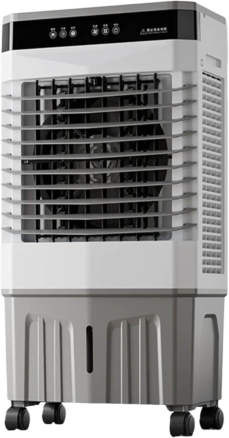 GENERIC Refroidisseur évaporatif 3 En 1 Avec Réservoir De 20L, Ventilateur De Refroidissement 1800 CFM, Pivotant à 120°, Fonctionnement Silencieux, Portable Avec Roulettes Pour La Maison Et Le Bureau