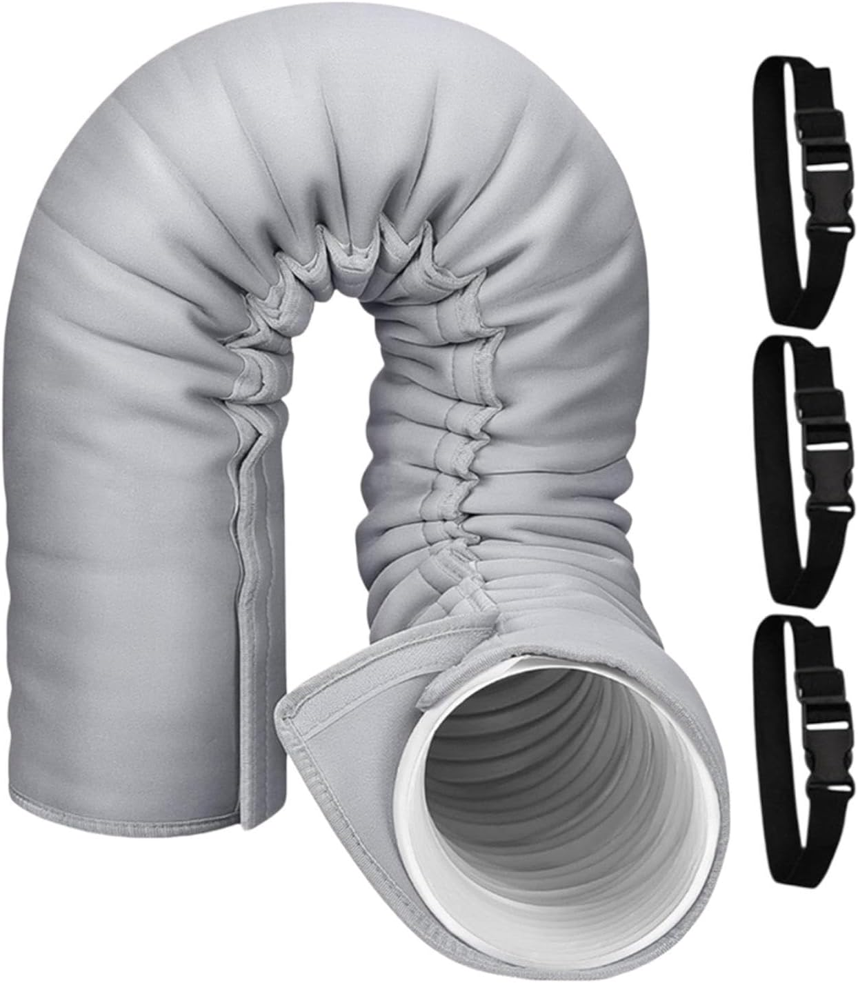  Générique Manchon Isolation Tuyau Climatisation, 150x53cm, Thermo-isolant | Insonorisant Housse Protection Tuyau Évacuati/on Climatiseur Portable, De Diamètre 3 Boucle Réglables, Pour Usage Maison Et