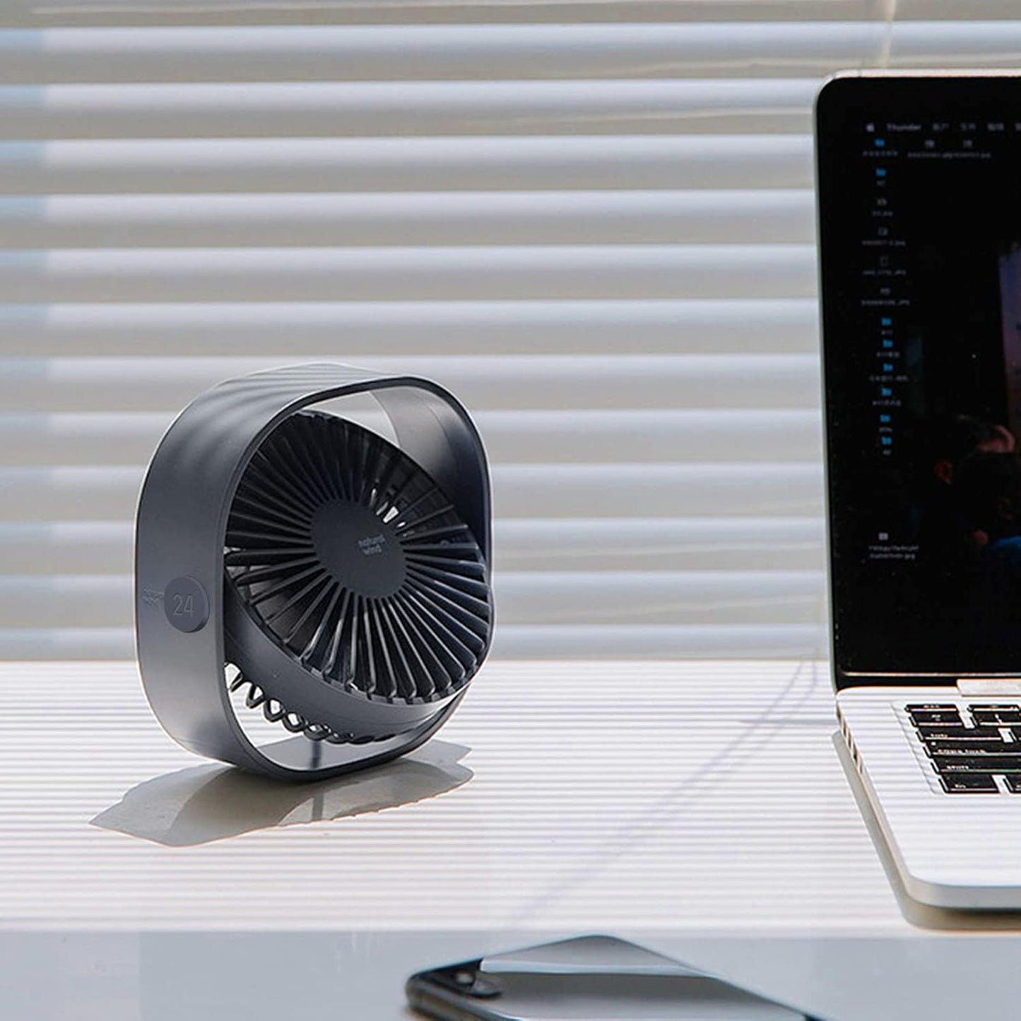  Simpeak Mini Ventilateur De Bureau USB Silencieux Et Portable Alimenté Par USB Uniquement (pas De Batterie), 3 Réglages De Vitesse, Pivotant à 360° Pour La Maison Et Les Voyages