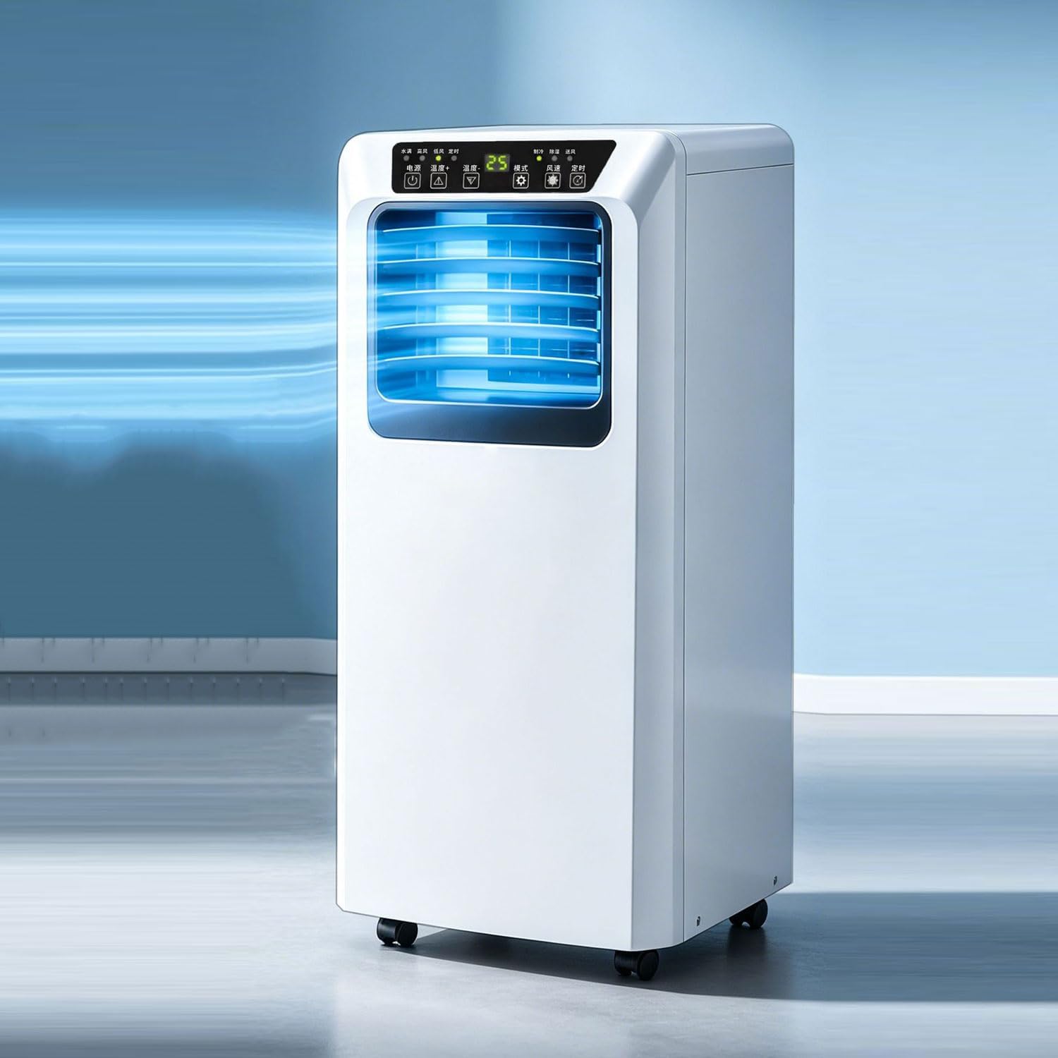  Climatiseur Portable, Unité De Climatisation Intelligente Avec Télécommande, Refroidissement Rapide Et Déshumidificateur, Mode Veille Silencieux, Kit De Fenêtre Inclus, 2 Vitesses, Oscillant à 120 ° P
