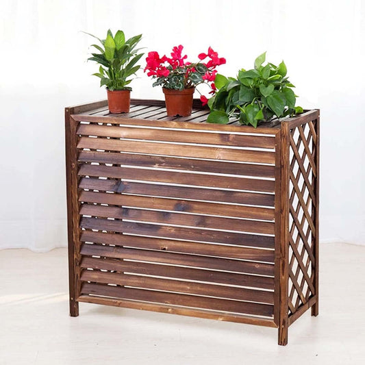  Clôture De Climatiseur Extérieur, Couverture De Climatisation En Bois Massif, écran De Confidentialité, Support à Fleurs, Couverture De Climatisation En Bois Pour L'extérieur