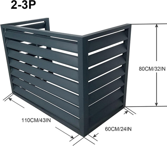  Housse De Climatiseur En Aluminium Et Protecteur De Pompe à Chaleur Mini Split Outdoor Unit Shield Gris Boîtier Résistant Aux Intempéries Clôture élégante Pour Intérieur Et Extérieur Taille