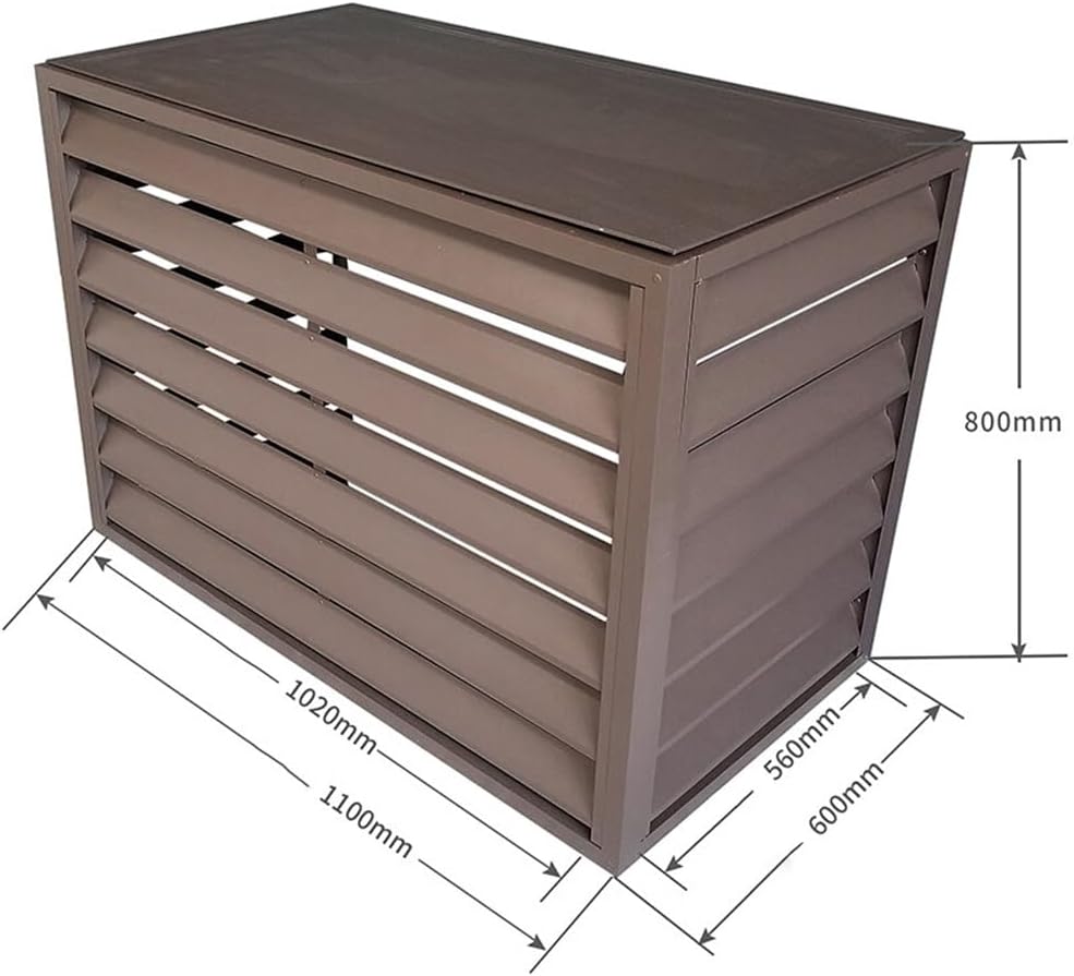 GENERIC Housse De Protection En Aluminium Pour Climatiseur Extérieur - Marron - 110 X 60 X 80 Cm - Résistant Aux Intempéries Et Durable