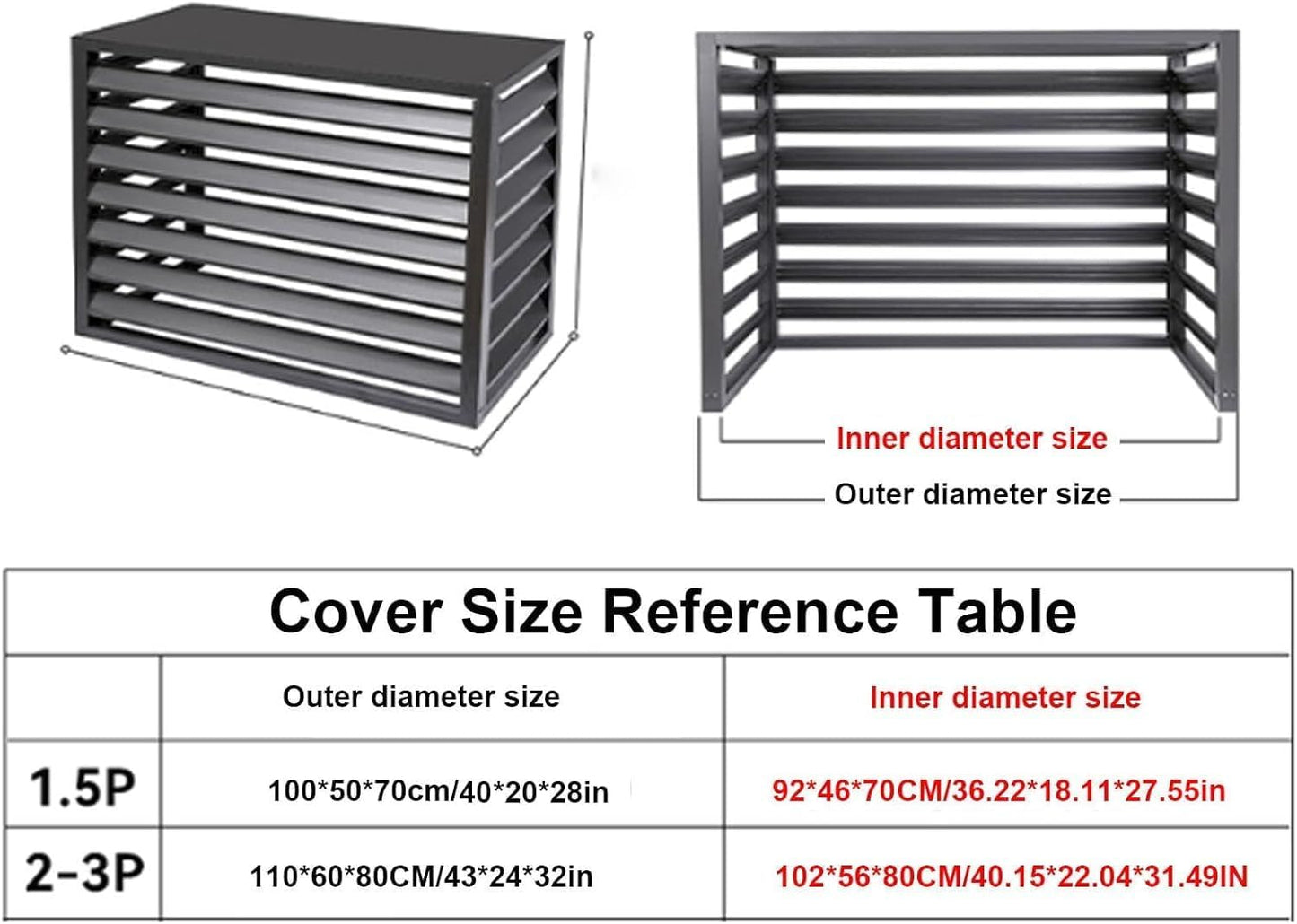 GENERIC Housse De Climatiseur D'extérieur Toutes Saisons Et Poubelle En Aluminium – Housse De Protection Autonome Pour Unités Et Supports De Fleurs – Design Résistant Aux Intempéries