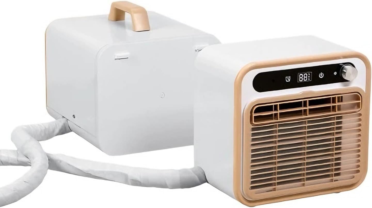  Split AC Unit, Climatiseur Silencieux 500W Avec Télécommande WiFi, 13kg Ventilateur De Refroidissement Portable Pour Tente RV Camper, 12H Timer Énergie Efficace Sans Tuyau Conception Légère Utilisatio