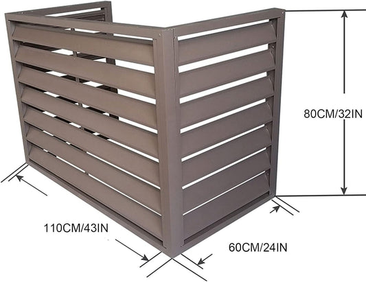 GENERIC Couvercle De Climatiseur Extérieur En Aluminium Pour Pompe à Chaleur - Clôture Décorative Pour Unité De Climatisation - Résistant Aux Intempéries - Solution Cachette Pour Climatiseur Domestique