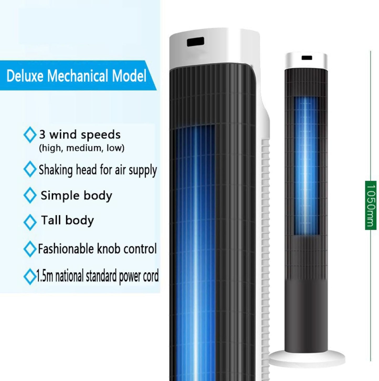 GENERIC Refroidisseur D'air Sans Lame De Ventilateur De Tour Avec Télécommande, Ventilateur De Tour Oscillant à 80 ° Avec Minuterie, Ventilateur De Bureau Portable Silencieux Pour Bureau De Chambre à Coucher,